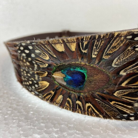 Vintage Art Belt  Real Genuine Peacock Pheasant main image 12